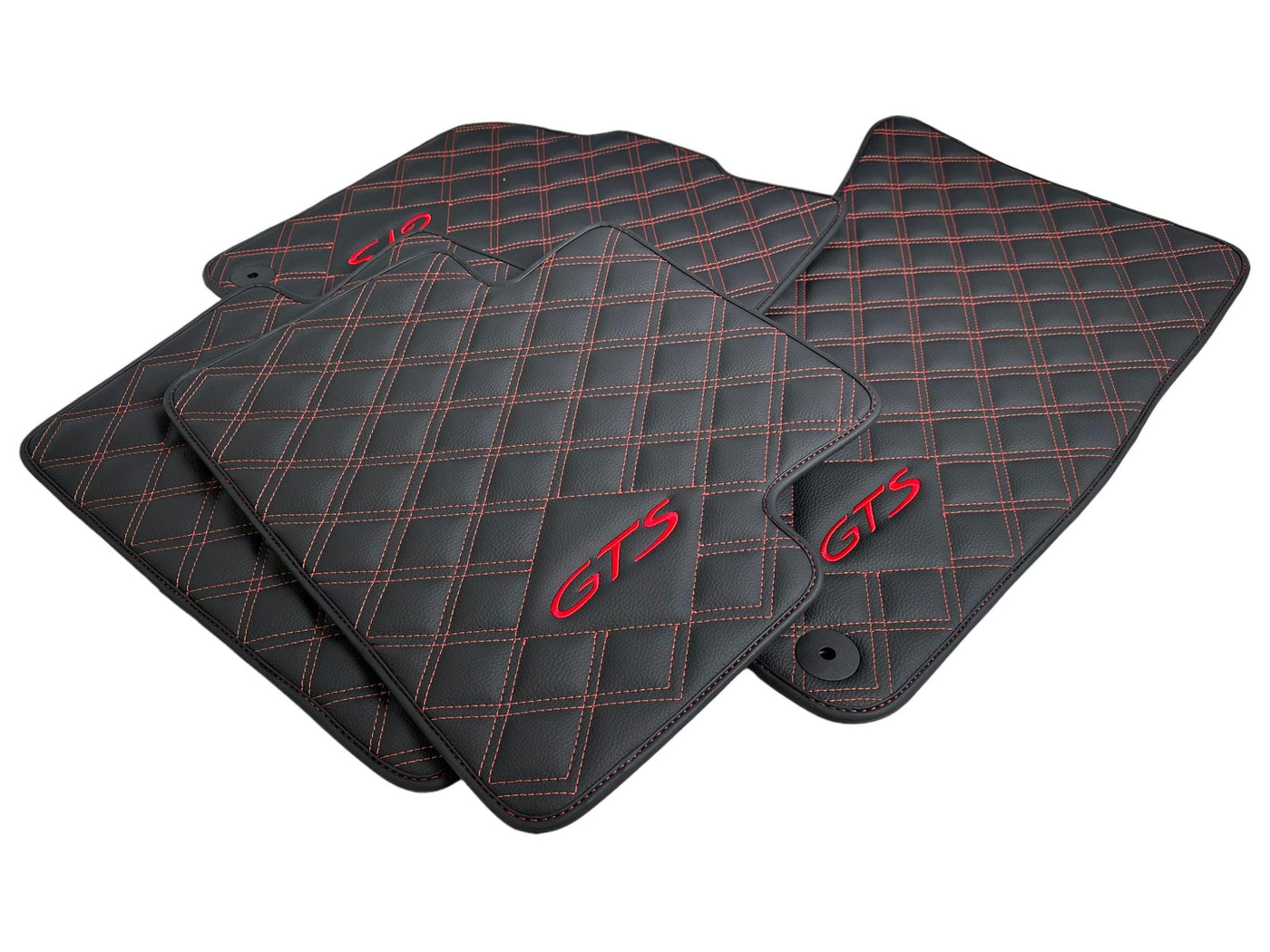 Black Leather Floor Mats for Porsche Macan GTS - AutoWin