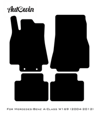 Black Luxury Floor Mats For Mercedes Benz A-Class W169 (2004-2012) | ER56 Design - AutoWin