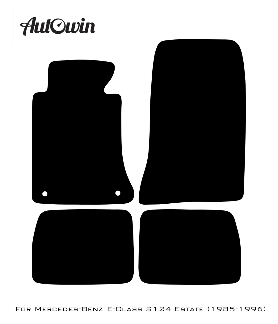 Black Luxury Floor Mats For Mercedes Benz E-Class S124 Estate (1985-1996) | ER56 Design - AutoWin