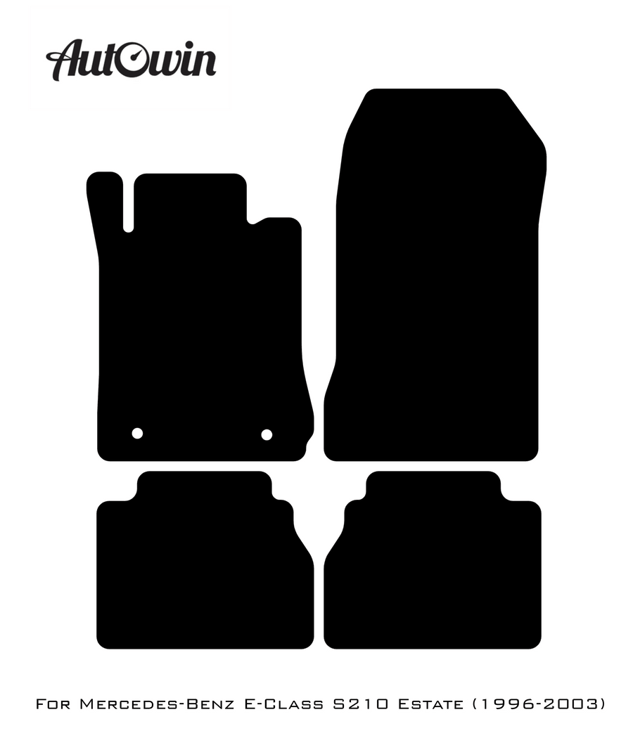 Black Luxury Floor Mats For Mercedes Benz E-Class S210 Estate (1996-2003) | ER56 Design - AutoWin
