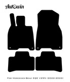 Black Luxury Floor Mats For Mercedes Benz EQE-Class V295 (2022-2023) | ER56 Design - AutoWin