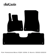 Black Luxury Floor Mats For Mercedes Benz EQS-Class X296 (2022-2023) | ER56 Design - AutoWin
