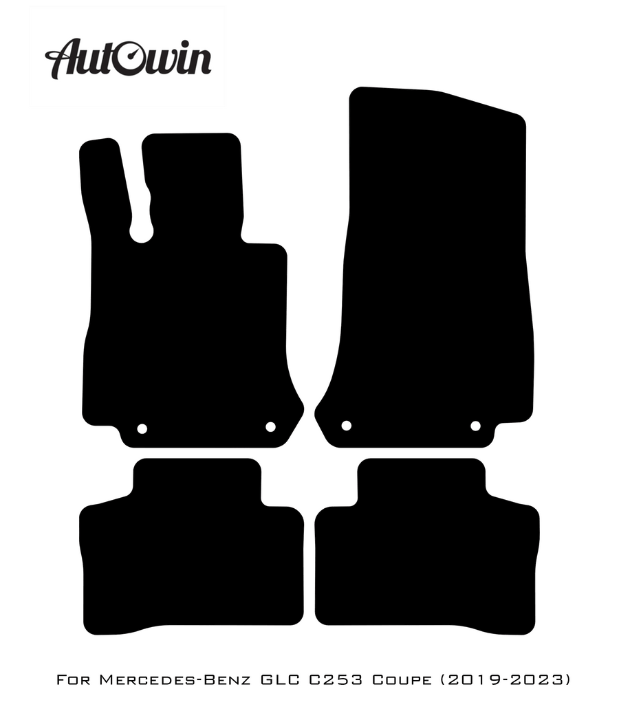 Black Luxury Floor Mats For Mercedes Benz GLC-Class C253 Coupe (2019-2023) | ER56 Design - AutoWin