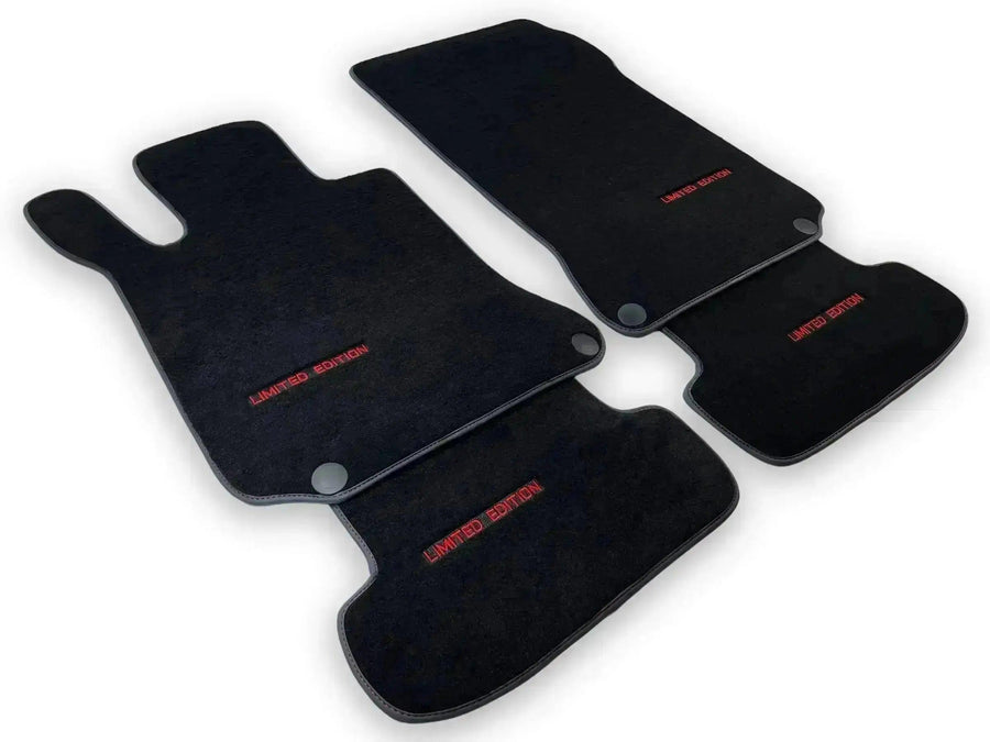 Black Luxury Floor Mats For Mercedes Benz GLK-Class X204 (2008-2012) | ER56 Design - AutoWin