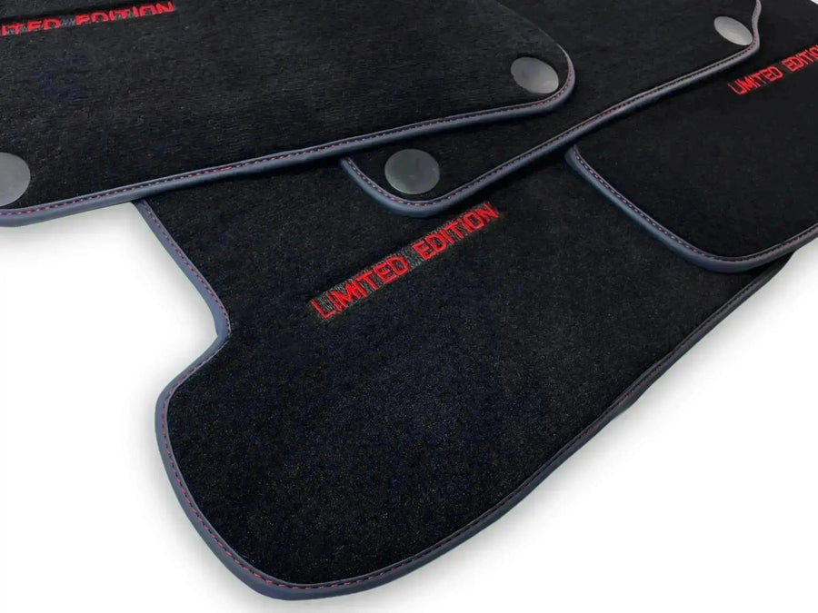 Black Luxury Floor Mats For Mercedes Benz GLK-Class X204 (2012-2015) | ER56 Design - AutoWin