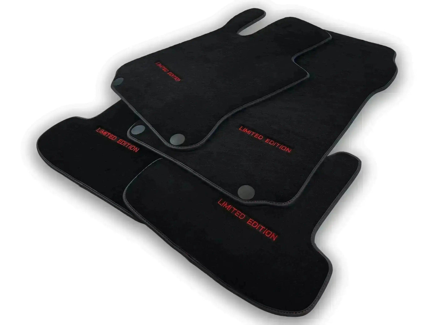 Black Luxury Floor Mats For Mercedes Benz GLK-Class X204 (2012-2015) | ER56 Design - AutoWin