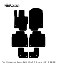 Black Luxury Floor Mats For Mercedes Benz GLS-Class X167 (2019-2023) | ER56 Design - AutoWin