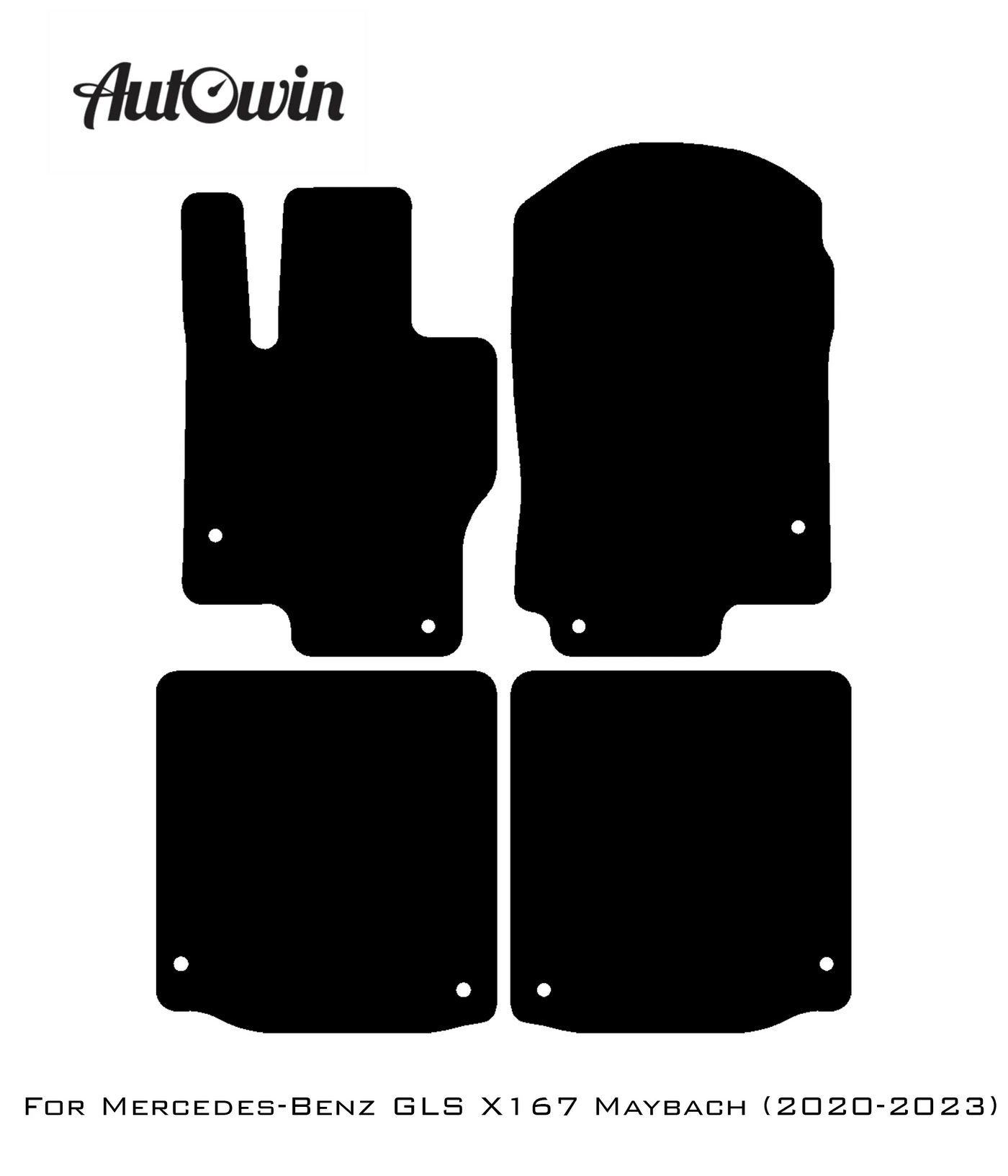 Black Luxury Floor Mats For Mercedes Benz GLS-Class X167 Maybach (2020-2023) | ER56 Design - AutoWin