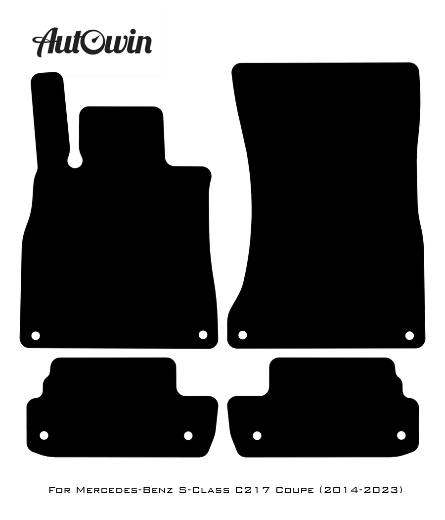 Black Luxury Floor Mats For Mercedes Benz S-Class C217 Coupe (2014-2023) | ER56 Design - AutoWin