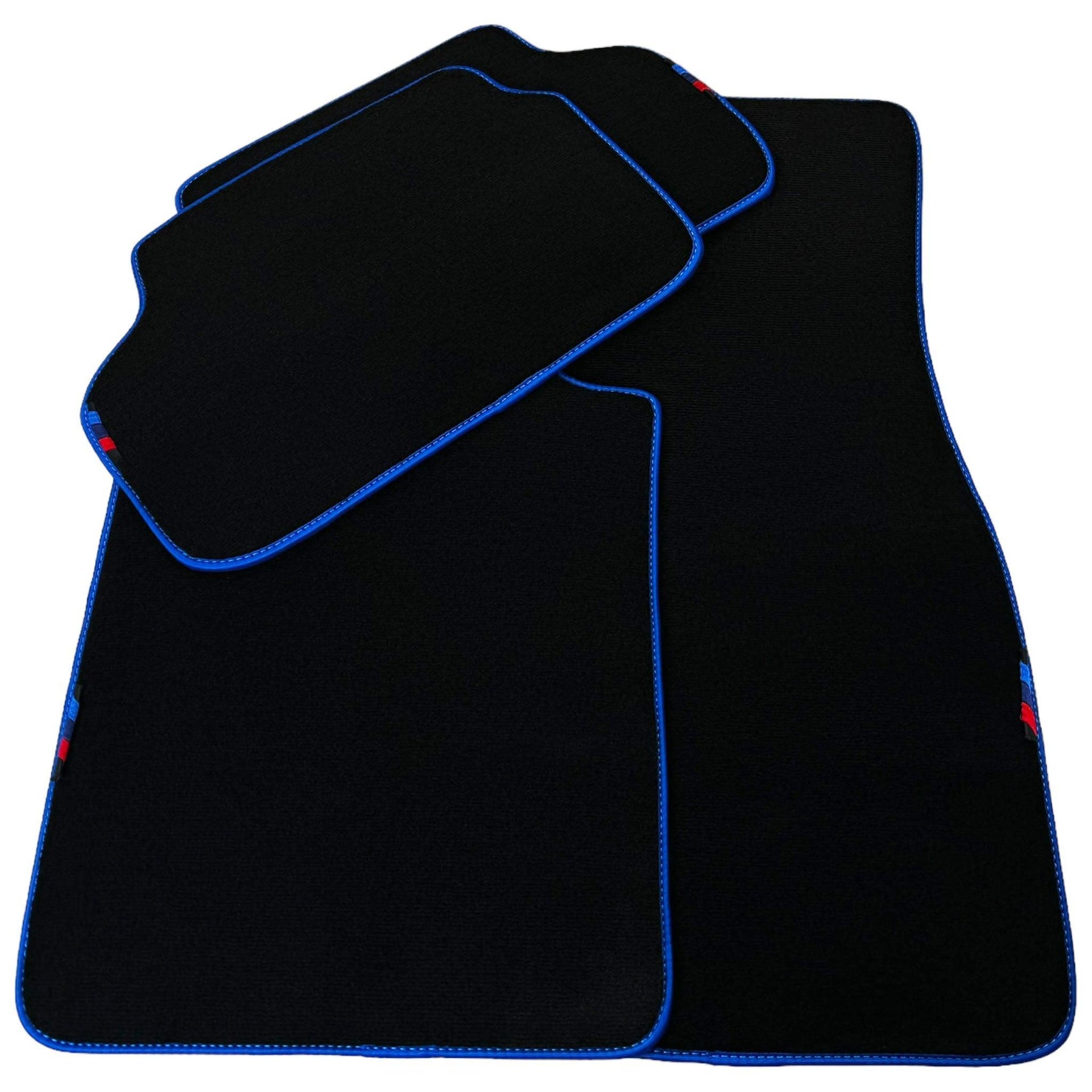 Black Mats For BMW X5M E70 SUV | Blue Trim - AutoWin