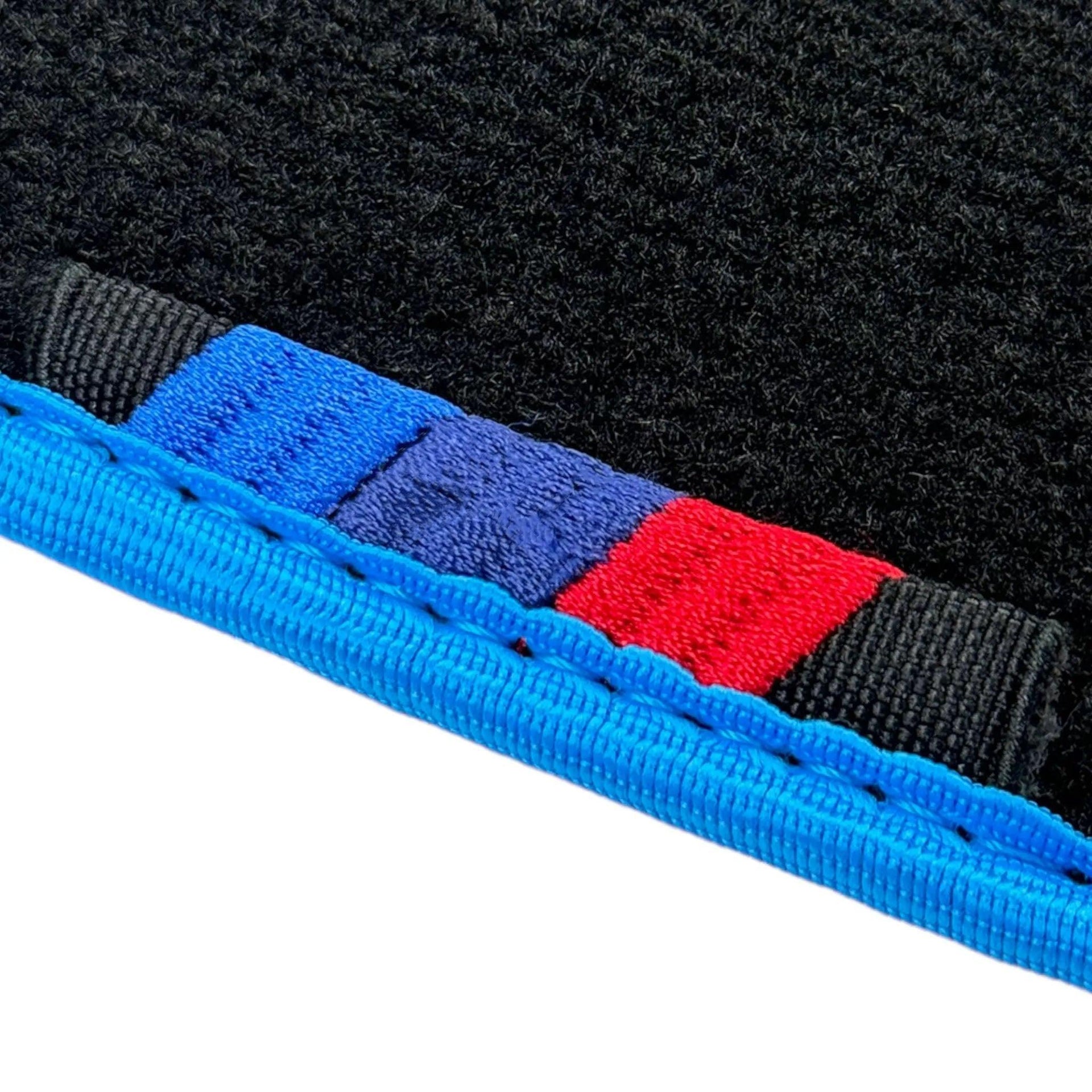Black Mats For BMW X5M F85 SUV | Sky Blue Trim - AutoWin