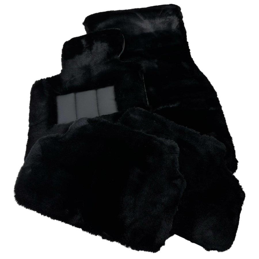 Black Sheepskin Floor Floor Mats For BMW 7 Series E66 - AutoWin