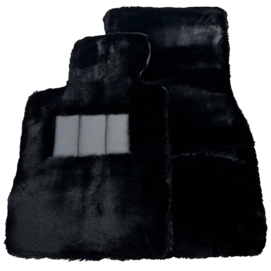 Black Sheepskin Floor Mats For BMW 3 Series E46 Convertible - AutoWin