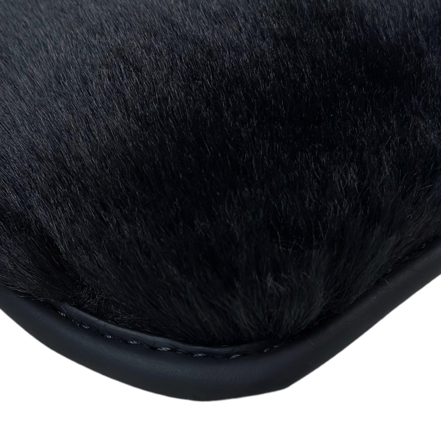 Black Sheepskin Floor Mats For BMW X5M F95 SUV No Steps Edition - AutoWin