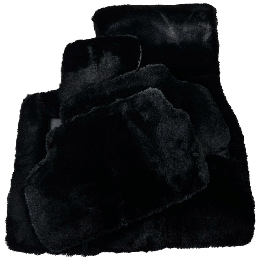 Black Sheepskin Floor Mats For BMW X5M F95 SUV No Steps Edition - AutoWin