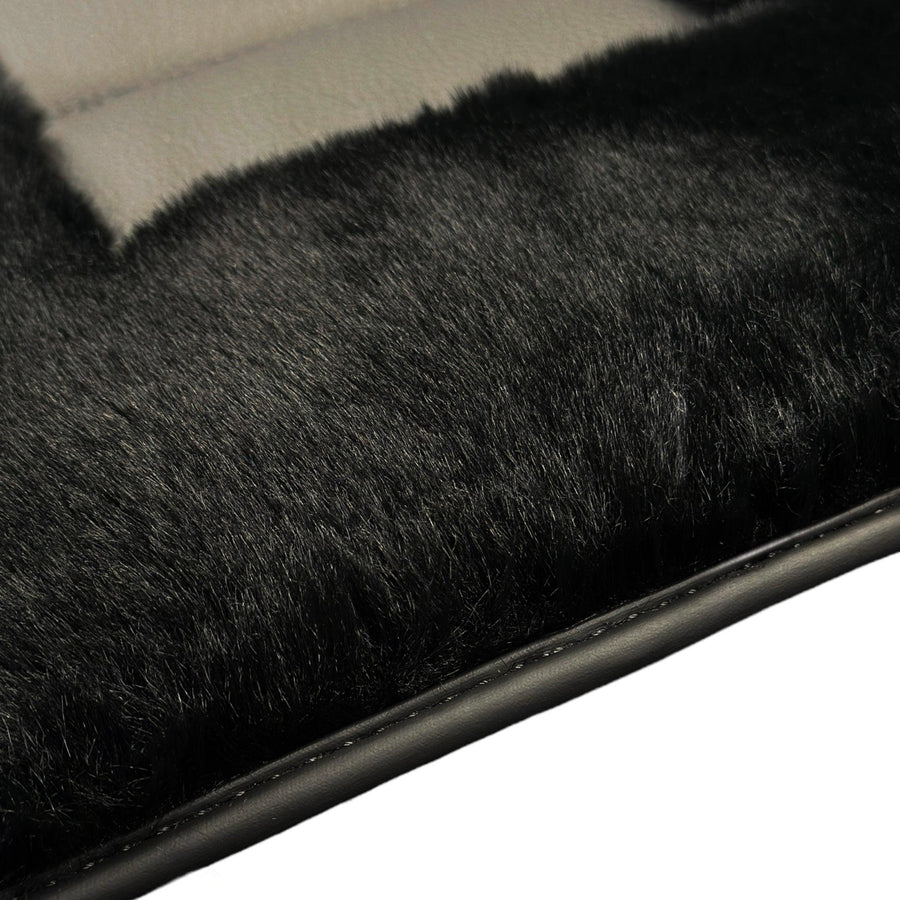 Black Sheepskin Floor Mats For BMW X5M F95 SUV No Steps Edition - AutoWin