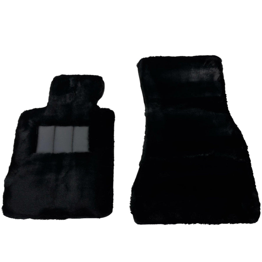 Black Sheepskin Floor Mats For BMW X5M F95 SUV No Steps Edition - AutoWin