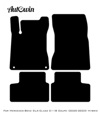 Black Sheepskin Floor Mats For Mercedes Benz CLA-Class C118 Coupe (2020-2023) Hybrid | ER56 Design - AutoWin