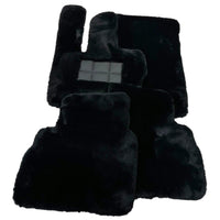 Black Sheepskin Floor Mats For Mercedes Benz E-Class W124 Sedan (1985-1995) | ER56 Design - AutoWin