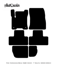Black Sheepskin Floor Mats For Mercedes Benz EQB-Class X243 (2022-2024) | ER56 Design - AutoWin