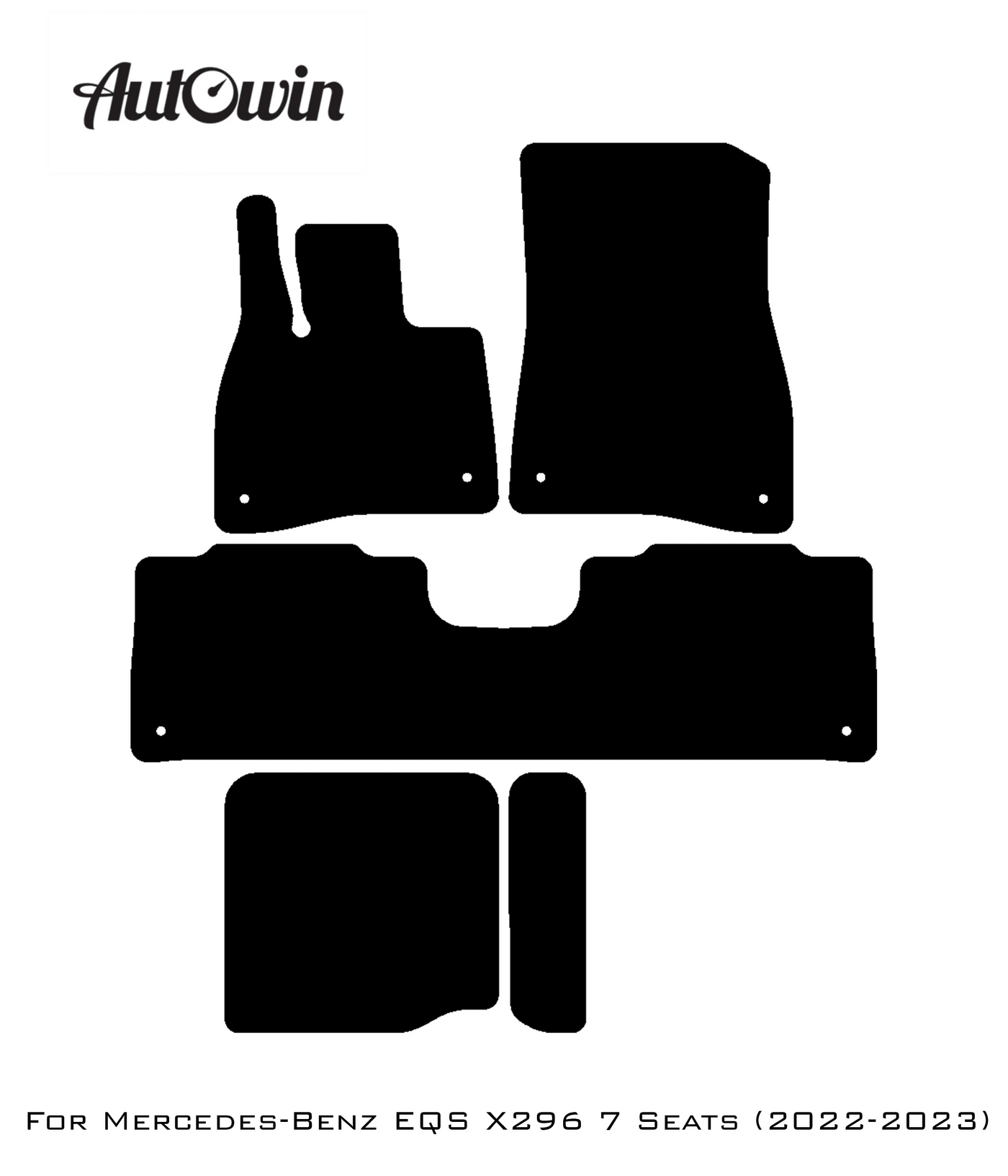 Black Sheepskin Floor Mats For Mercedes Benz EQS-Class X296 (2022-2023) | ER56 Design - AutoWin