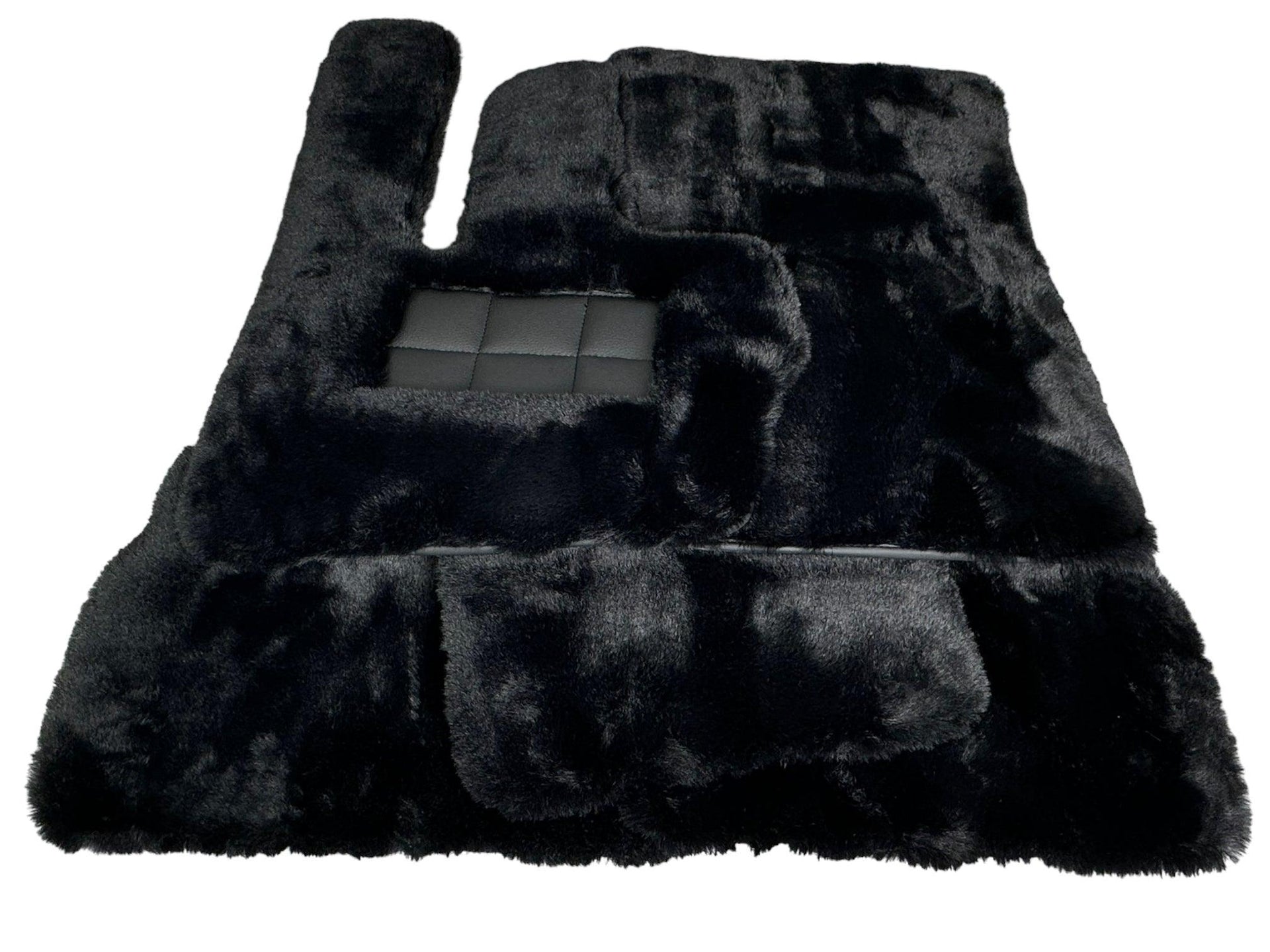 Black Sheepskin Floor Mats For Mercedes-Benz G Class 2019-2022 W463 ER56 Design - AutoWin