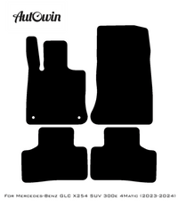Black Sheepskin Floor Mats For Mercedes Benz GLC-Class X254 SUV 300e 4Matic (2023-2024) | ER56 Design - AutoWin