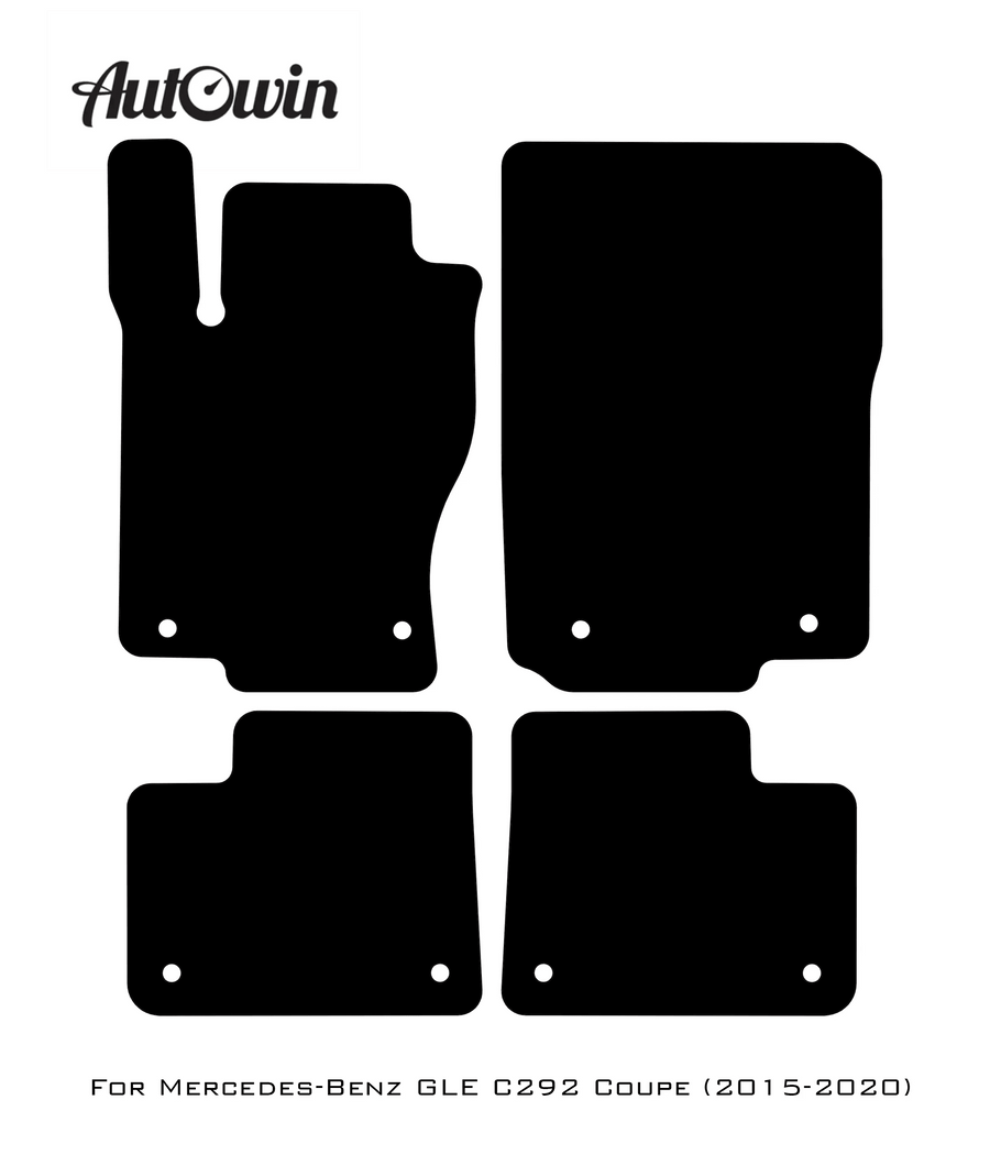 Black Sheepskin Floor Mats For Mercedes Benz GLE-Class C292 Coupe (2015-2020) | ER56 Design - AutoWin