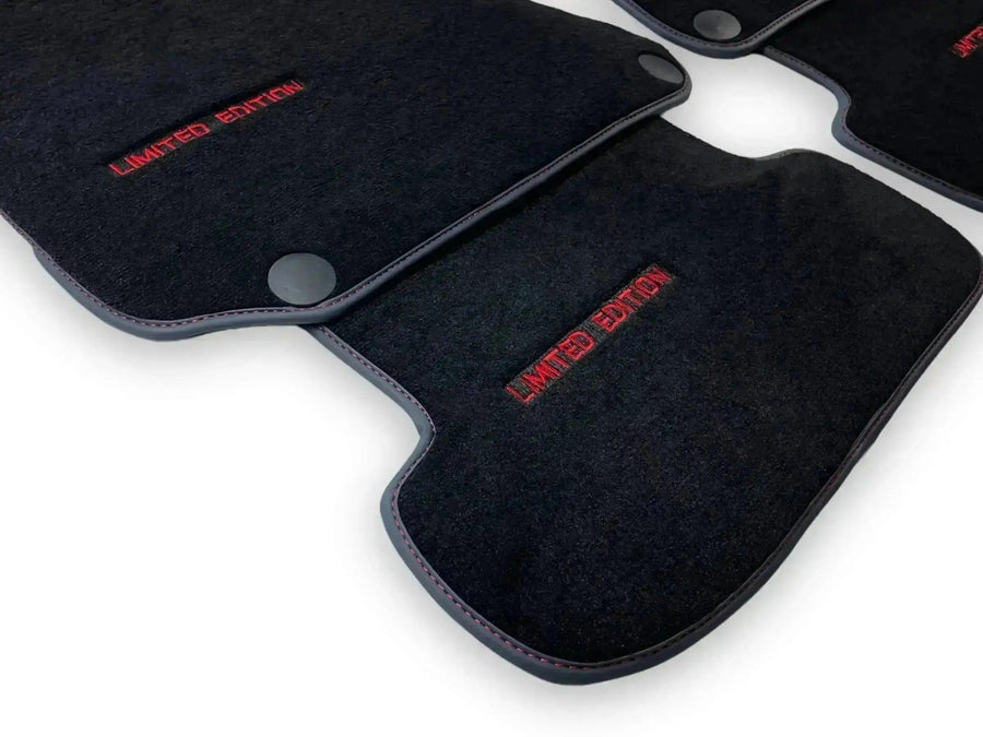 Black Sheepskin Floor Mats For Mercedes Benz GLE-Class V167 Allrounder - 5 Seats (2019-2023) | ER56 Design - AutoWin