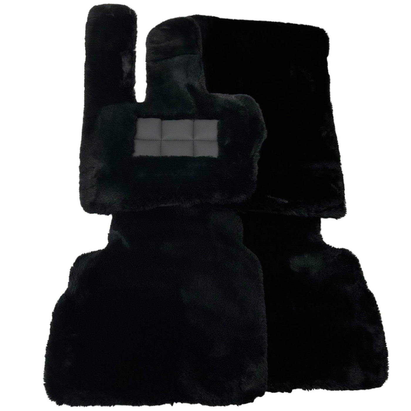 Black Sheepskin Floor Mats For Mercedes Benz S-Class W126 (1979-1991) | ER56 Design - AutoWin