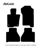 Black Sheepskin Floor Mats For Mercedes Benz X-Class W470 (2017-2023) | ER56 Design - AutoWin