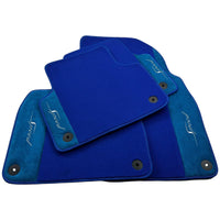 Blue Floor Mats For Bentley Mulsanne (2010-2020) with Alcantara Leather - AutoWin