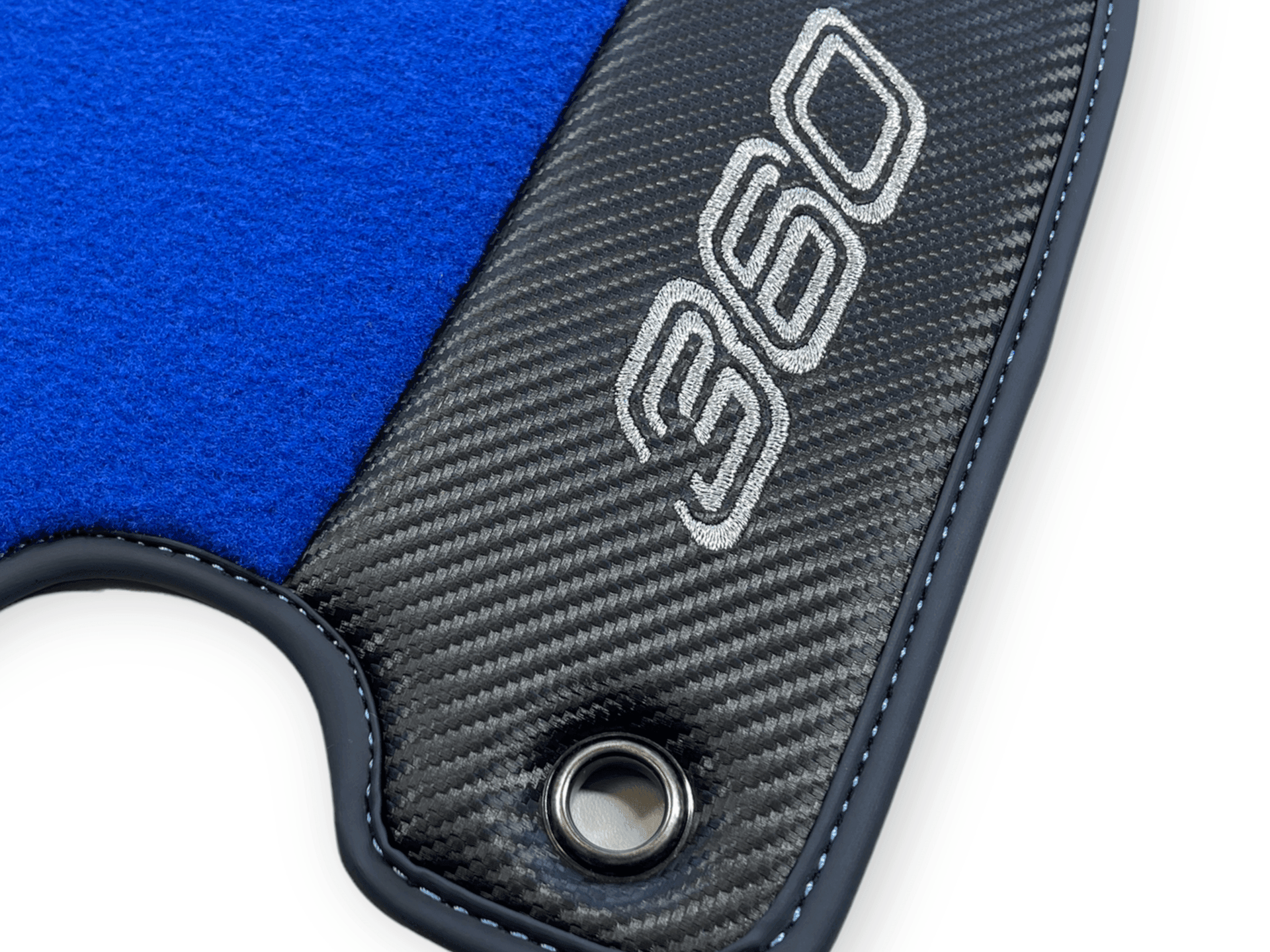 Blue Floor Mats For Ferrari 360 Modena 1999-2005 With Carbon Fiber Leather - AutoWin