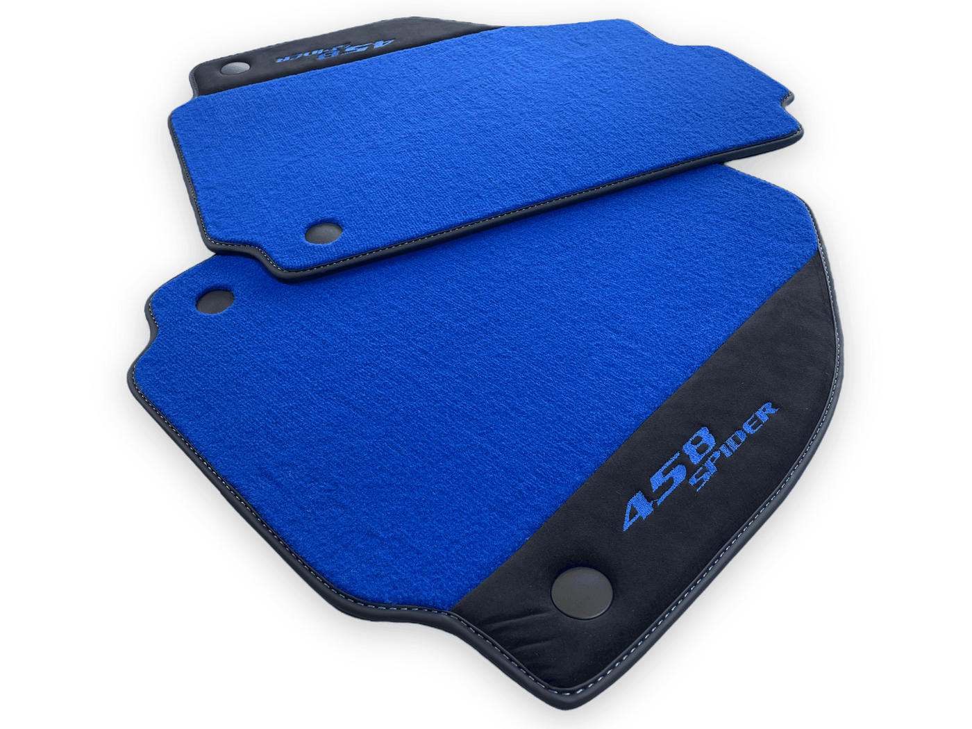 Blue Floor Mats For Ferrari 458 Spider 2012-2015 Alcantara Leather - AutoWin