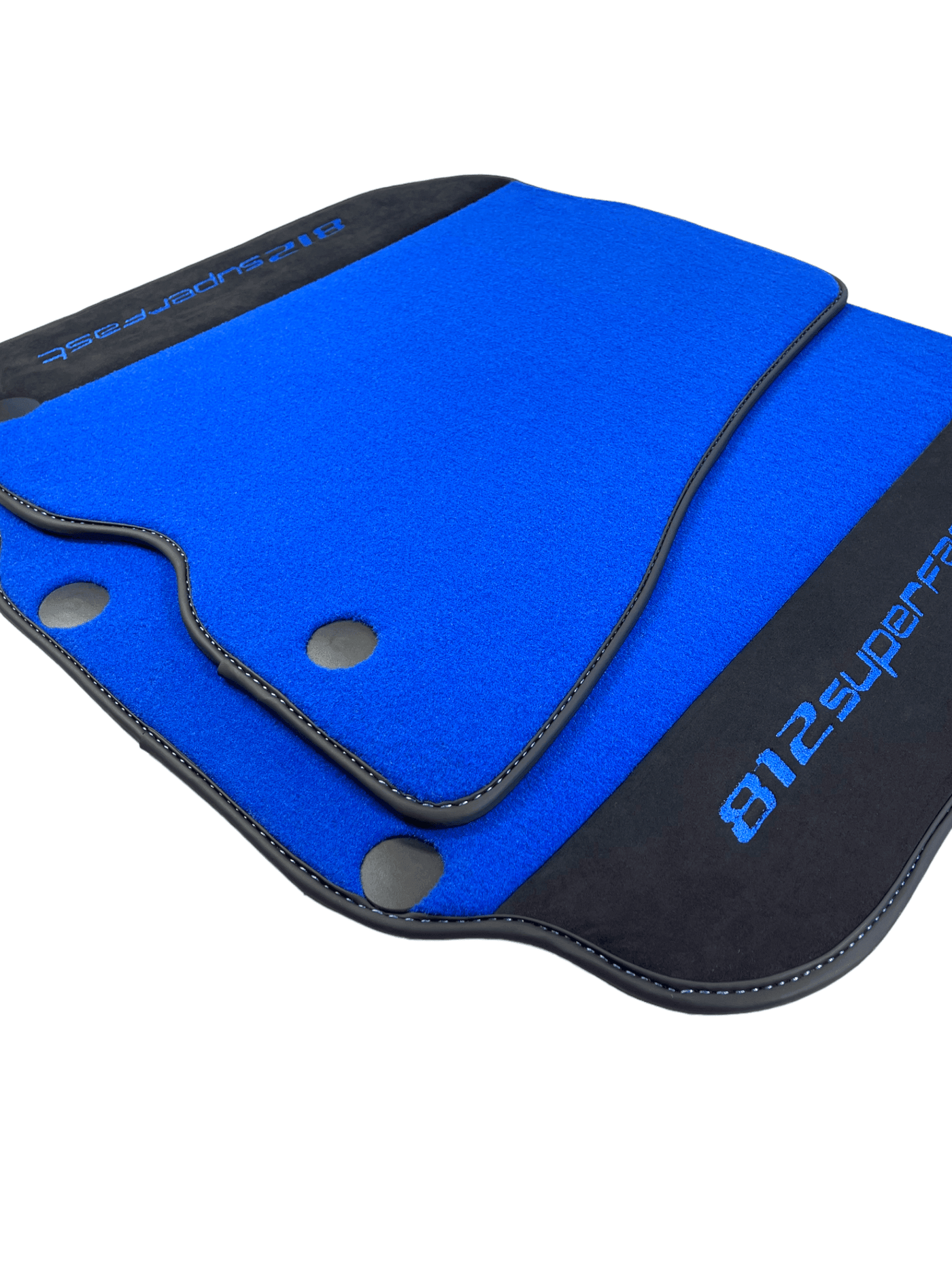 Blue Floor Mats For Ferrari 812 Superfast With Alcantara Leather - AutoWin