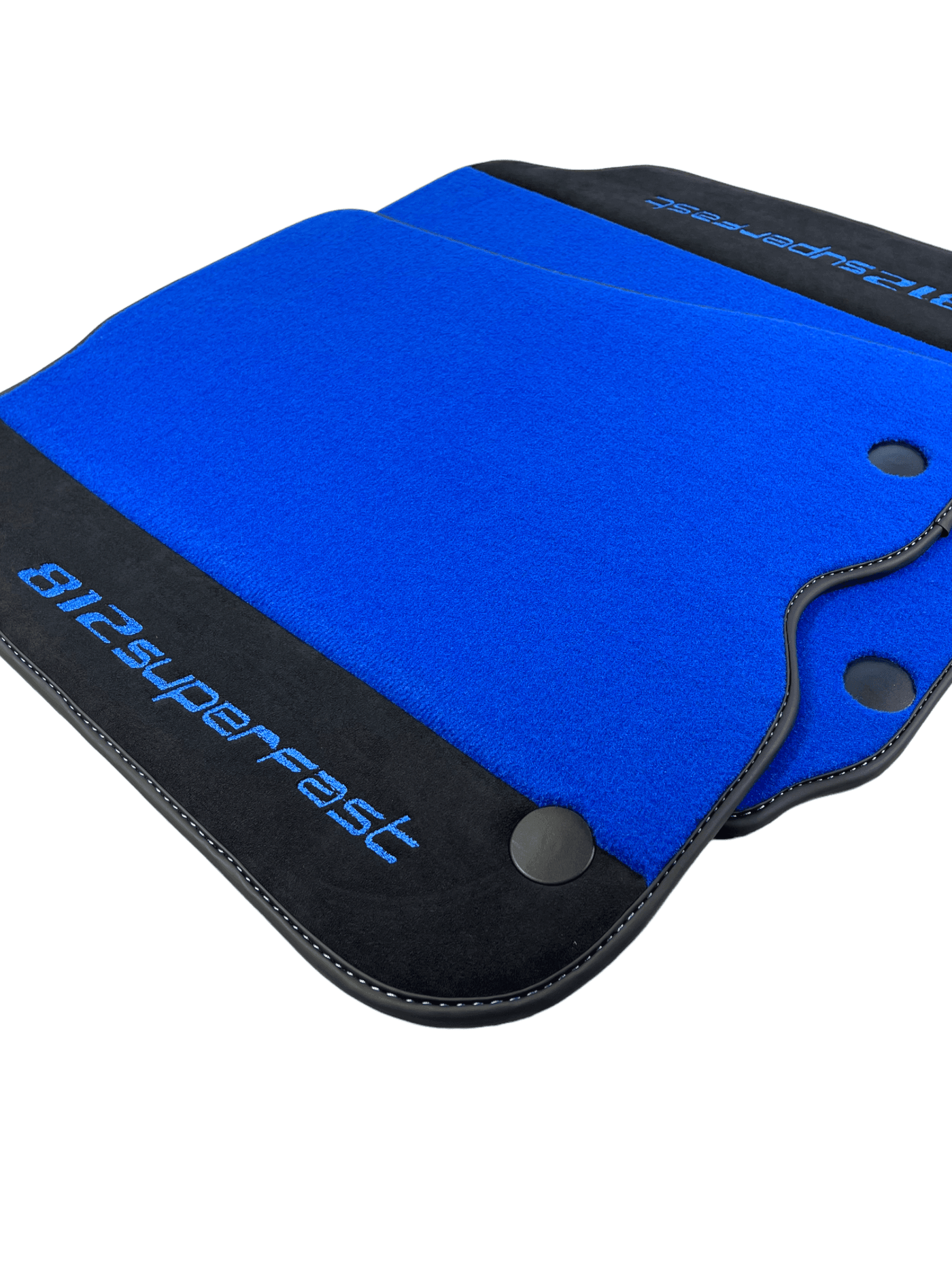 Blue Floor Mats For Ferrari 812 Superfast With Alcantara Leather - AutoWin