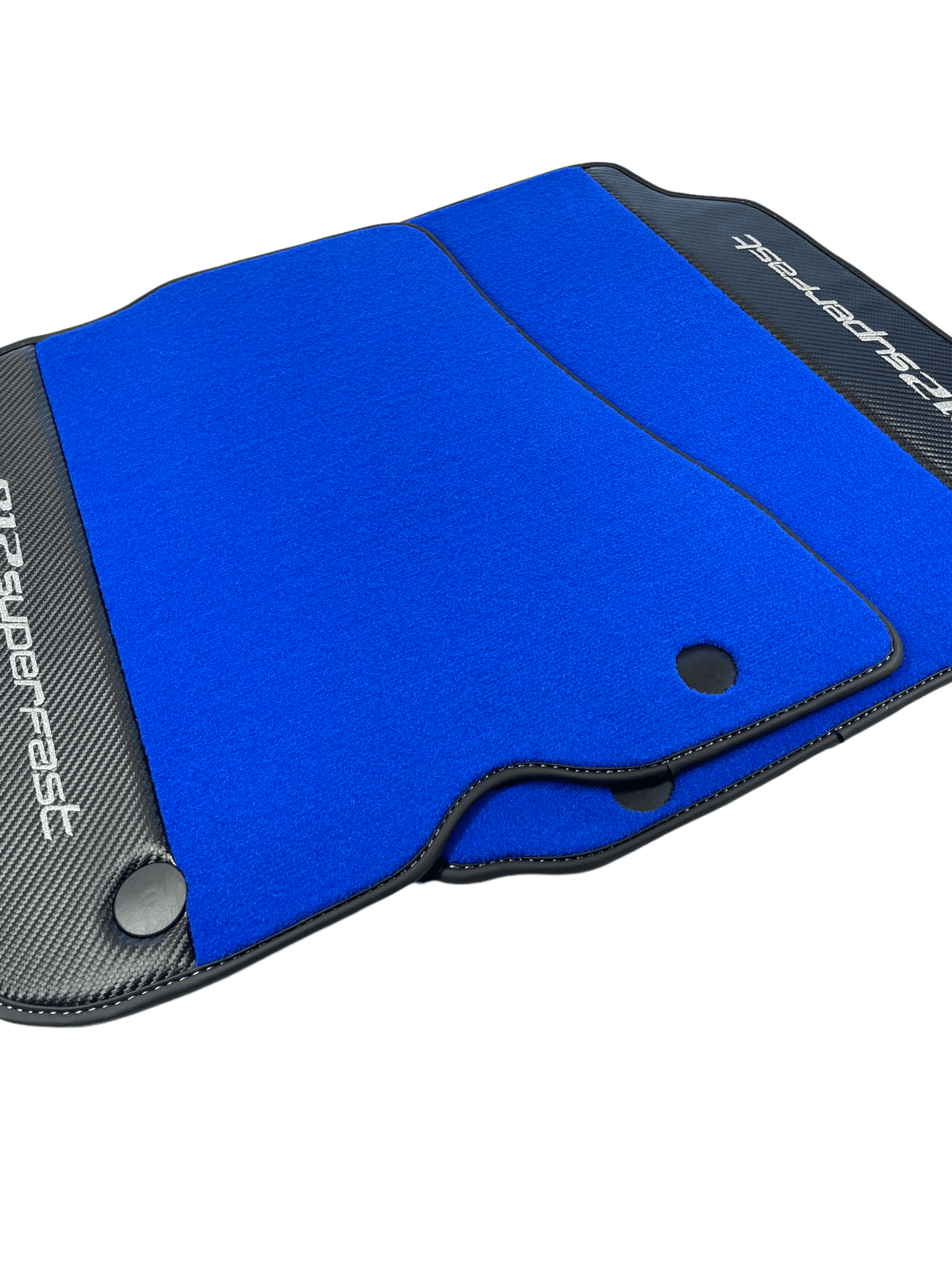 Blue Floor Mats For Ferrari 812 Superfast With Carbon Fiber Leather - AutoWin