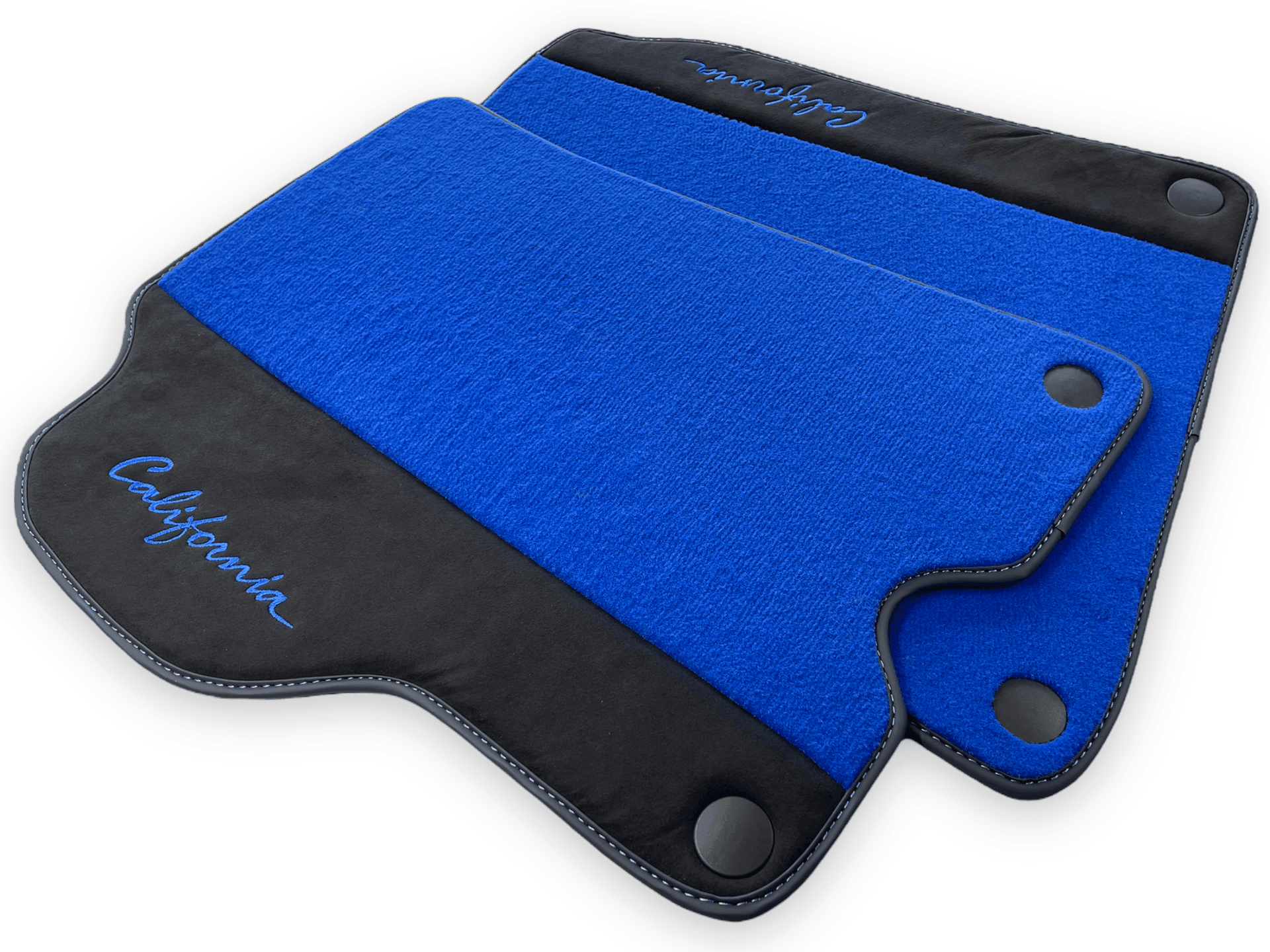 Blue Floor Mats For Ferrari California 2008-2014 With Alcantara - AutoWin