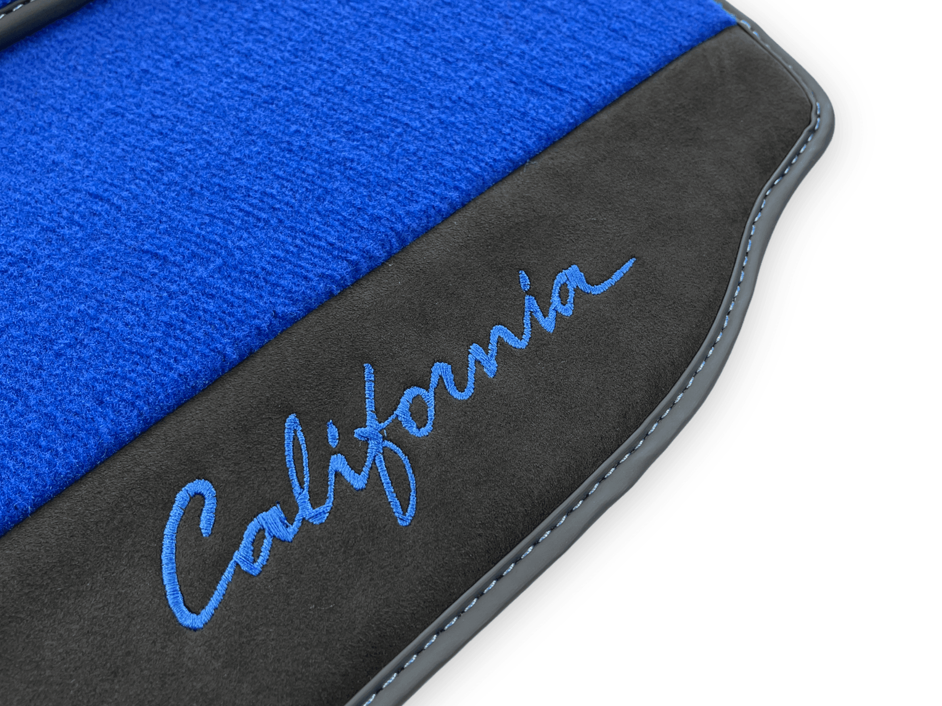 Blue Floor Mats For Ferrari California 2008-2014 With Alcantara - AutoWin