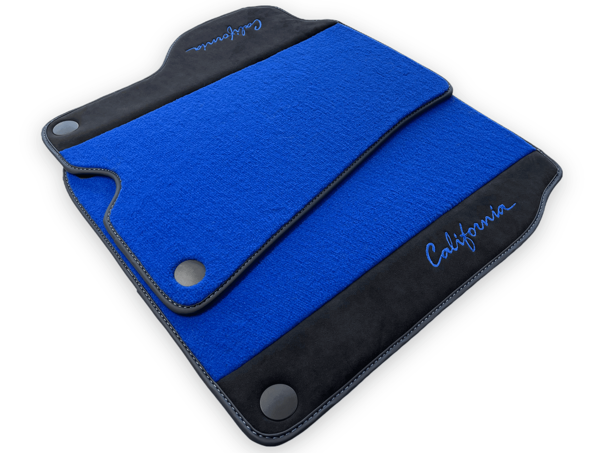Blue Floor Mats For Ferrari California 2008-2014 With Alcantara - AutoWin