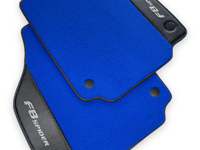 Blue Floor Mats For Ferrari F8 Spider 2019-2022 With Carbon Fiber Leather - AutoWin