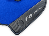 Blue Floor Mats For Ferrari F8 Tributo 2019-2022 With Carbon Leather - AutoWin