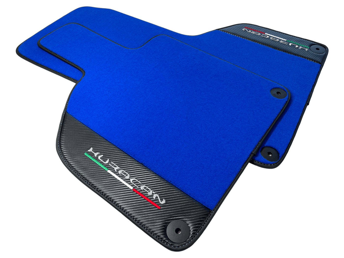Blue Floor Mats for Lamborghini Huracan With Carbon Fiber Leather - AutoWin