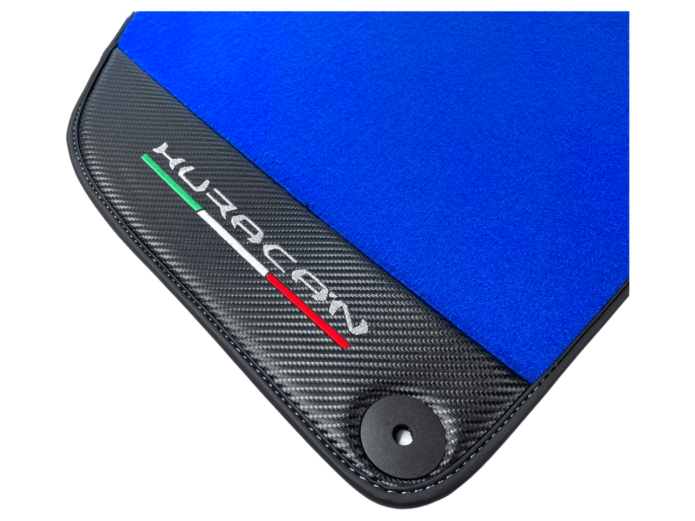 Blue Floor Mats for Lamborghini Huracan With Carbon Fiber Leather - AutoWin
