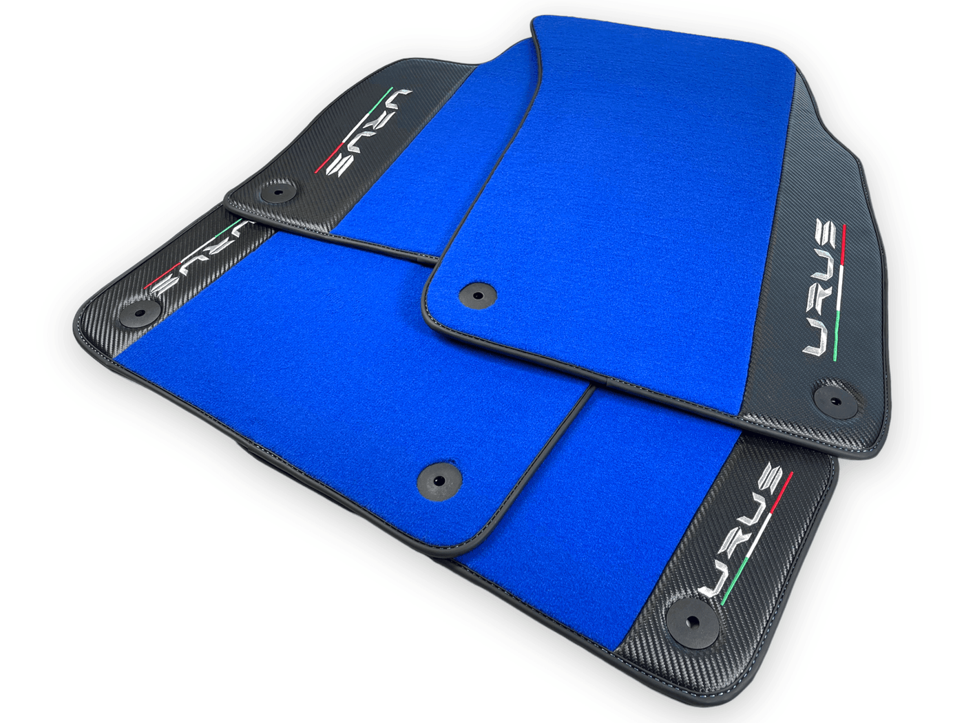 Blue Floor Mats For Lamborghini Urus With Carbon Leather - AutoWin