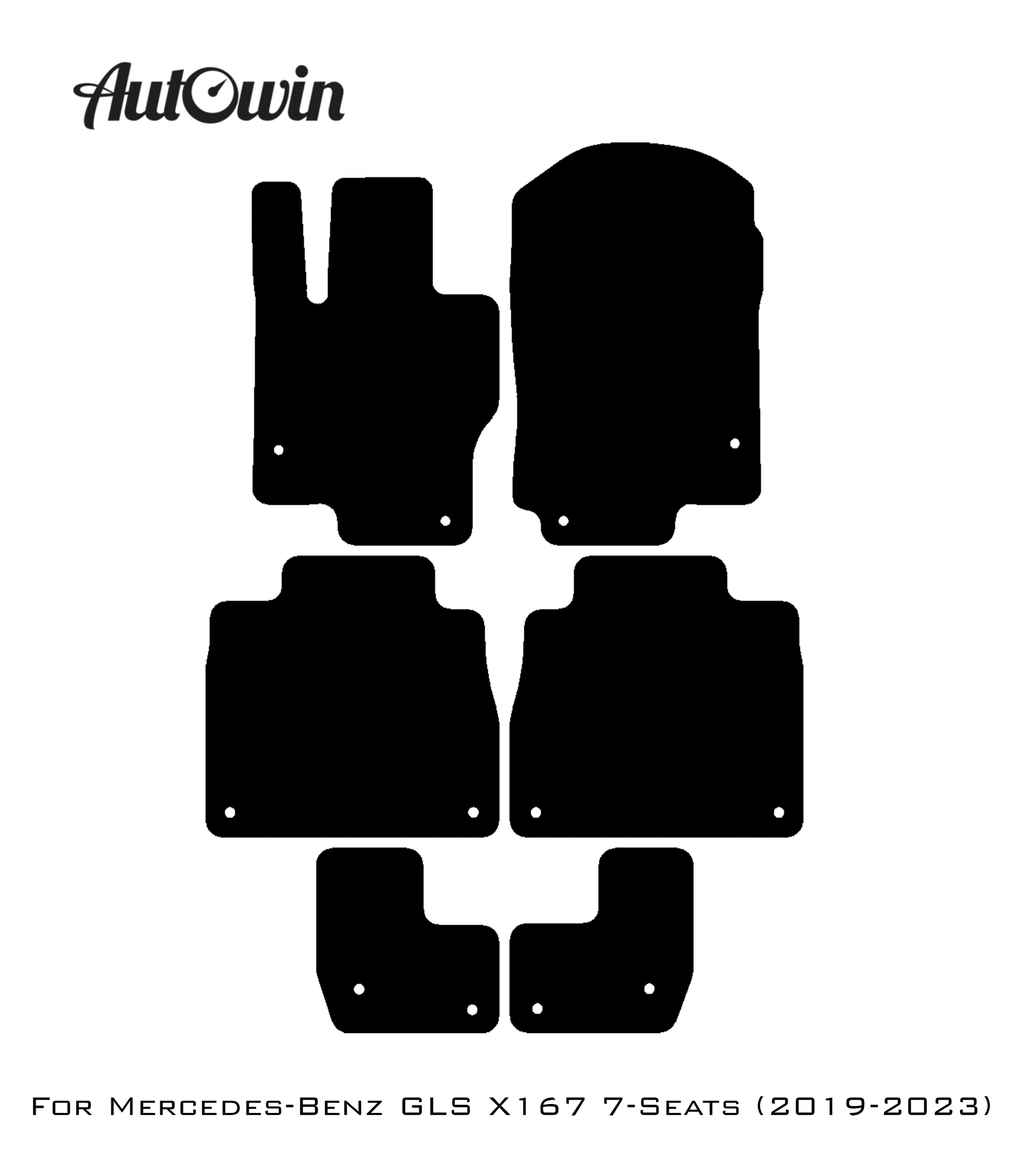 Blue Floor Mats For Mercedes Benz GLS-Class X167 (2019-2023) | Limited Edition - AutoWin