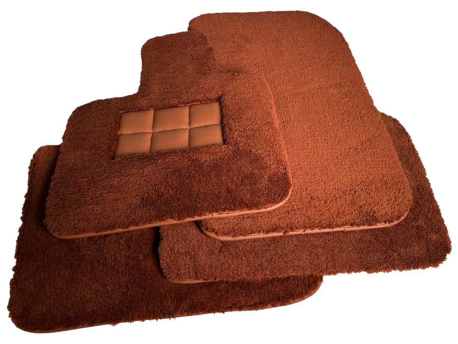 Brown Sheepskin Floor Mats For Rolls Royce Phantom 2003–2016 Er56 Design Brand - AutoWin