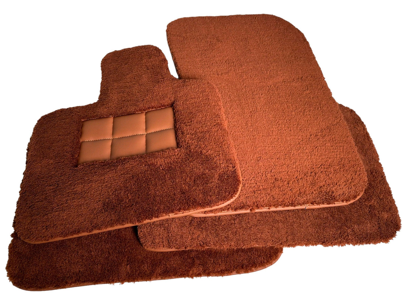 Brown Sheepskin Floor Mats For Rolls Royce Phantom Drophead Coupe 2007–2016 Er56 Design - AutoWin