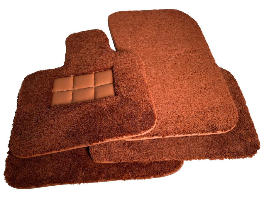 Brown Sheepskin Floor Mats For Rolls Royce Wraith 2013-2023 Er56 Design - AutoWin
