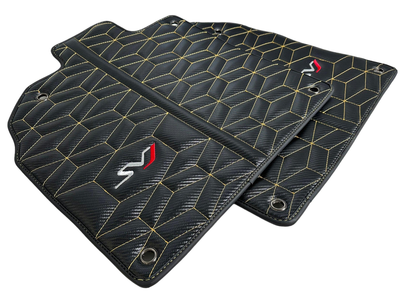 Carbon Leather Floor Mats for Lamborghini Aventador SVJ Limited Edition - AutoWin